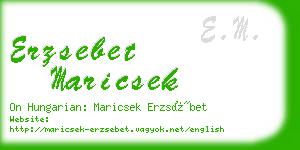 erzsebet maricsek business card